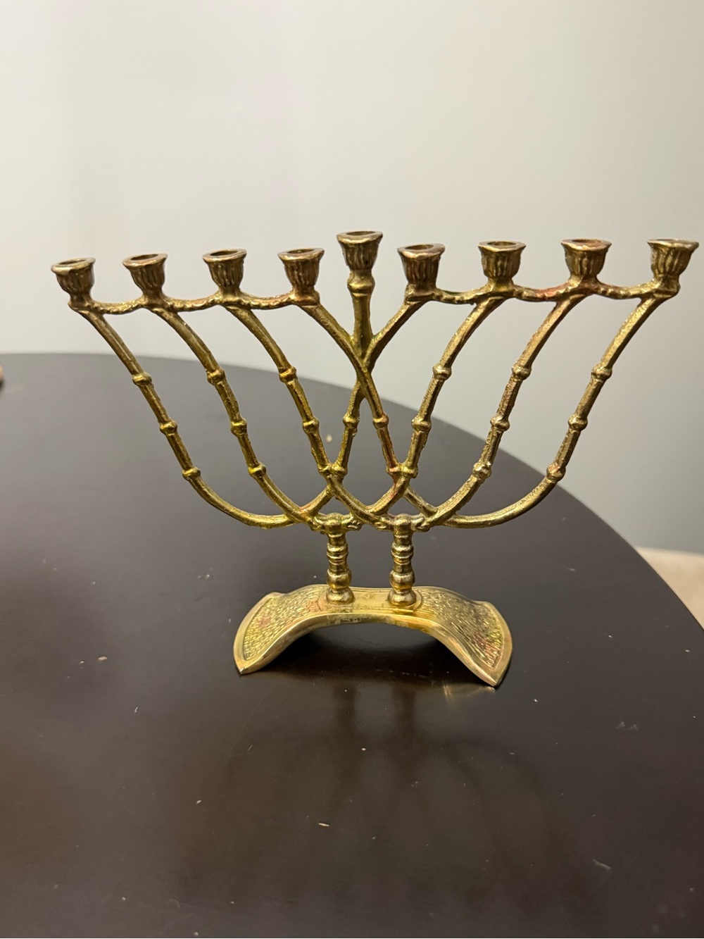 Vintage Menorah Mid Century Brass Hanukkah Israel Wainberg